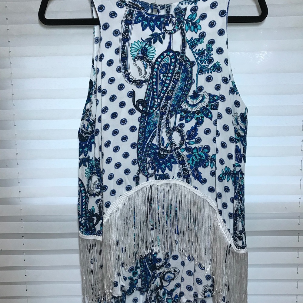 Blue LF romper with fringe